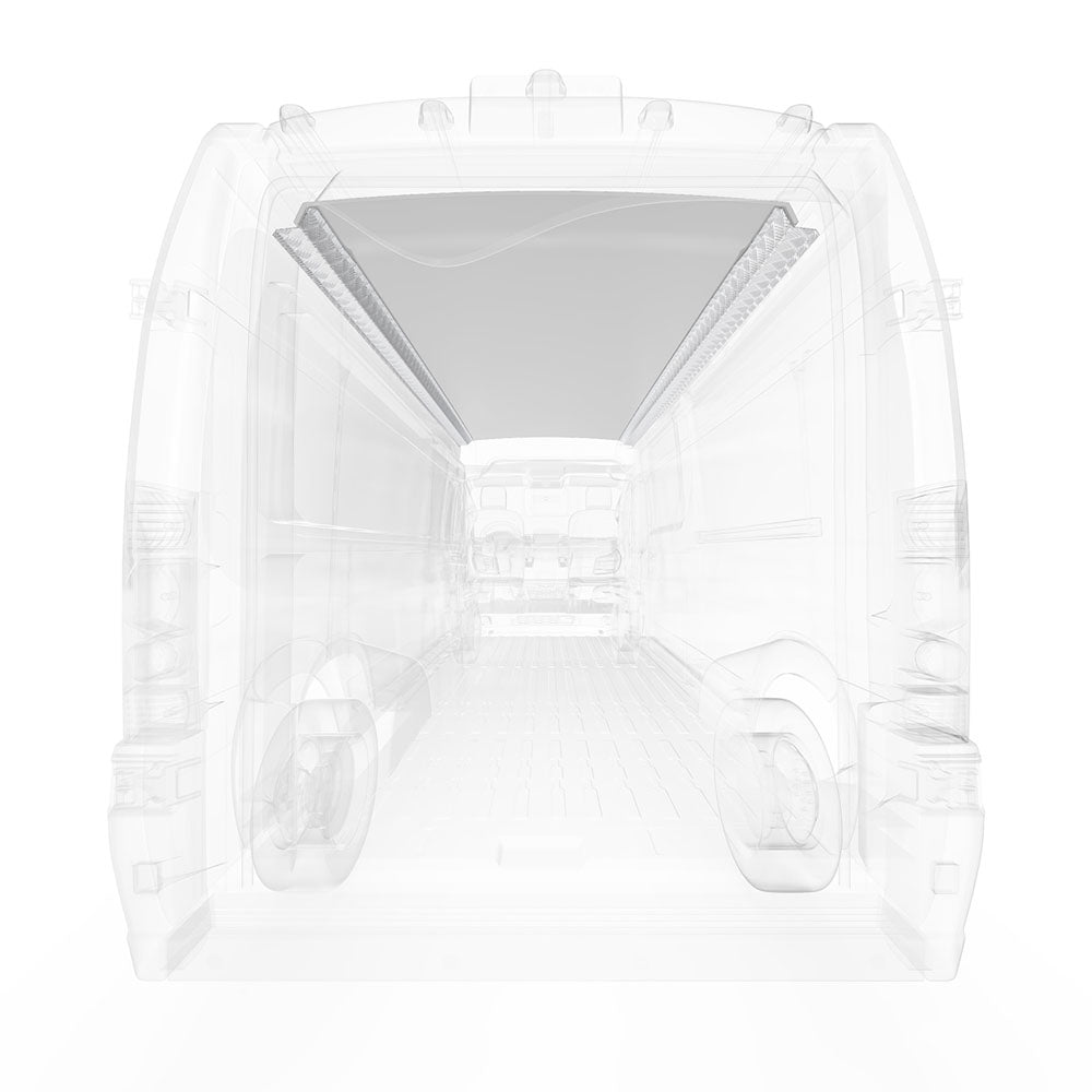 Crosscut of RAM ProMaster Cargo Van, with Legend DuraTherm Ceiling Liner White
