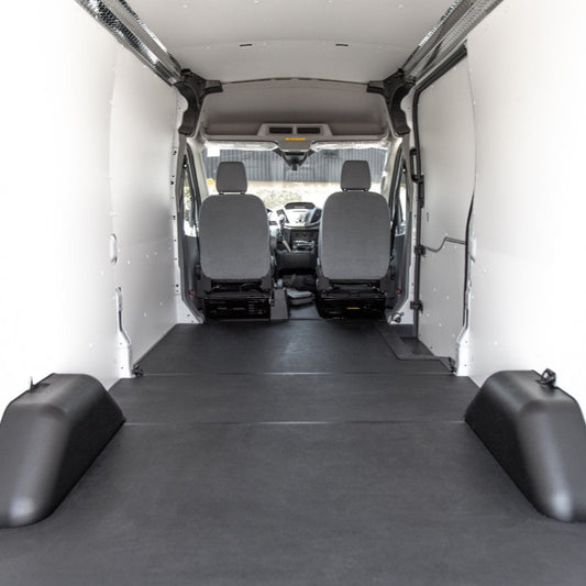 back shot of cargo van showing stabiligrip with black thresholds