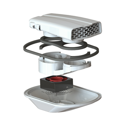 Technical diagram of a cargo van roof fan system