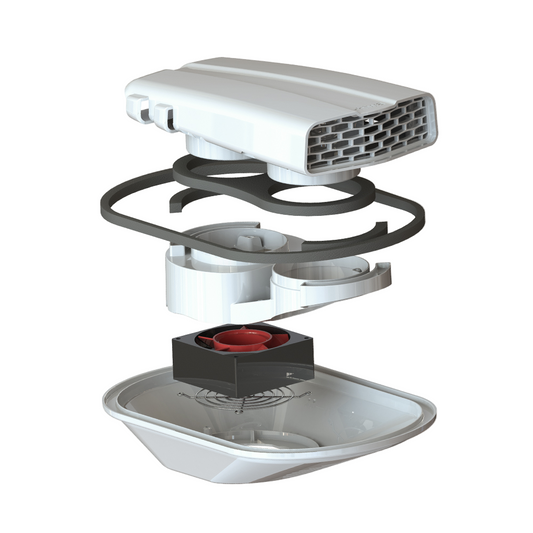 Technical diagram of a cargo van roof fan system